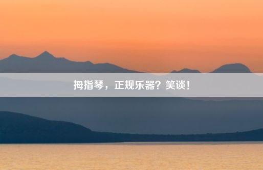 拇指琴，正规乐器？笑谈！