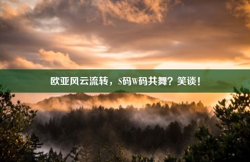 欧亚风云流转，S码W码共舞？笑谈！