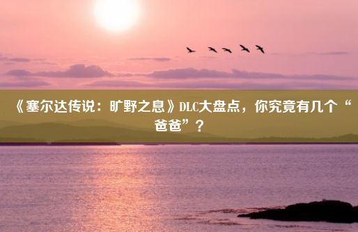 《塞尔达传说：旷野之息》DLC大盘点，你究竟有几个“爸爸”？